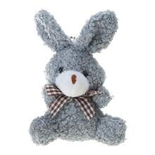 1pc Cute Gray Plush Bunny Pendant - Grey - View 1