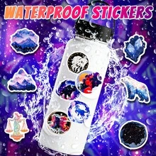 50入組生肖動物貼紙和創意水瓶座星座及天文貼紙(適用於筆記型電腦、行李箱、吉他、青少年、成人)