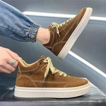 Scarpe Da Uomo In Stile Overall, Casuali, Retrò, Termiche, Con Lacci, Stivali Al Polpaccio Stile Coreano