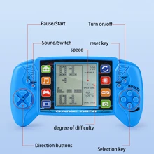 Förpackad spelkonsol med 23 spel, batteri medföljer ej, stor skärm för barn kreativa leksaker handhållen pusselspelsmaskin, batterityp: 2 st AA-batterileksaker, barnleksaker, pojkleksaker - Blå - Visa 7