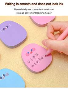 Blue Shy Expression Sticky Notes, Emoji Themed, Adorable Cartoon Colorful Memo Pad, Student Princess Stationery, N Times Sticky Notes Messages - Blue - View 7