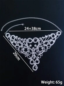 Fashionable Rhinestone Hollow Flower Shape Bra Chain - Multicolor - View 8