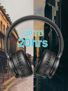 Picun B12 Pro無線耳機,高清立體聲音、帶內置麥克風,深沉低音20小時續航,快充無線5.2耳機適合成年人、學校、旅行使用 - 白色 - 查看 9