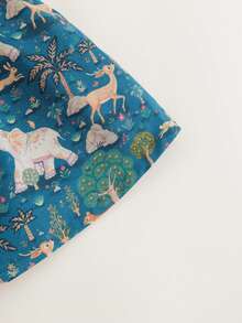 女童動物印花裙子,適用於公園活動,秋季