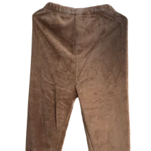 女士仙女保暖內衣套裝,針絨面絨面和窗花底部,適用於寒冷天氣,可作睡衣套裝穿著 - 咖啡棕 - 查看 2