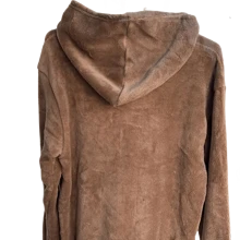 女士仙女保暖內衣套裝,針絨面絨面和窗花底部,適用於寒冷天氣,可作睡衣套裝穿著 - 咖啡棕 - 查看 3