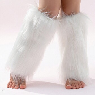 1 par de calentadores de piernas de piel sintética, adecuados para niños y niñas de 3 a 16 años, estilo Lolita Y2K, cálidos y acogedores