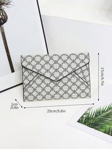 1pc PU Leather Envelope Stone Grain Clutch Bag, Minimalist Design For Daily Outing And Date, Gift For Festival - Multicolor - View 2