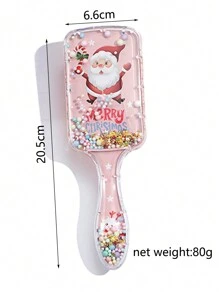 1pc Clear Santa Claus Patterned Cushion Hairbrush - Multicolor - View 4
