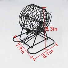 Bingo Game Set , 8 Inch Metal Bingo Cage Include 3/5 Inch White Balls, Bingo Chips, Bingo Board, 18 Bingo Cards, Black,Adult Party Games Suitable For Halloween/Christmas/Thanksgiving - Black - View 3