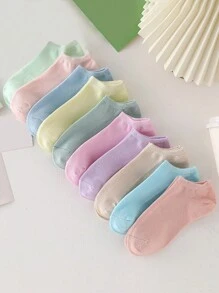 8pairs/pack Random Color Simple Casual Sporty Fashion Women's Ankle Socks - Multicolor - View 1