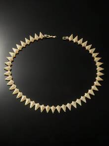 1pc Diamond Encrusted Water Drop Shaped Design Chain Necklace For Men's Hip Hop Style Everyday Wear, Boyfriend Gift - Yellow Gold - View 3