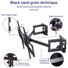 Support Mural TV 32-65 Pouces -Fixation Murale TV Peut Contenir Jusqu'à 35KG, Accroche Television Mural Orientable,Incline et Étend, Support Vesa pour TV Plat,VESA 600x400mm