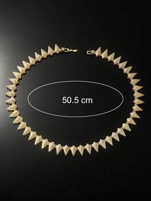 1pc Diamond Encrusted Water Drop Shaped Design Chain Necklace For Men's Hip Hop Style Everyday Wear, Boyfriend Gift - Yellow Gold - View 4