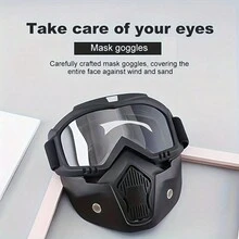 Anti-UV Winter Ski Goggles Windproof Sunglasses With Removable Mask/Suitable For Ski Motorcycle Cycling Riding Mask - Blue - View 2