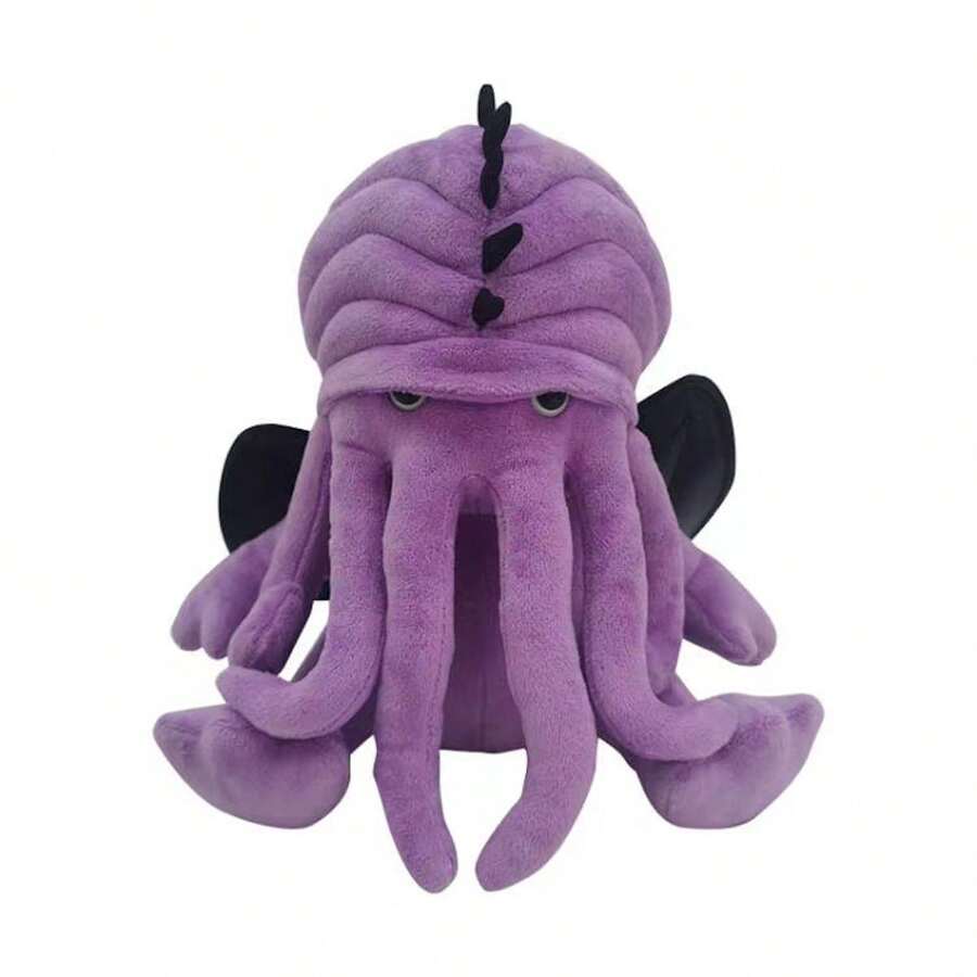 紫色章魚魷魚毛絨玩具,9.5吋柔軟萬聖節毛絨玩具,可愛的卡通動漫遊戲玩具,海洋生物寵物枕頭睡覺娃娃玩具萬聖節生日禮物,室內裝飾