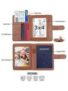 Thời trang Hàng mới đến Gầy Tối giản Ví dựng hộ chiếu RFID Chặn Du lịch Ví Tài liệu Hộp đựng Với Ngăn đựng bút Thẻ Máy đánh bạc Dễ thương Bià hộ chiếu Dành cho Nữ/Nam Đen Màu hồng Giá đỡ Thẻ Thẻ ảnh Giá đỡ Tối giản Ví Thông minh Ví Nhãn hàng không Ví Danh thiếp - màu nâu - Xem 5