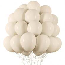 15/45/100PCS 5/10/12inch Sand White Balloons Latex Balloons Helium Balloons For Birthday Graduation Shower Wedding Holiday Party Decoration, White Ribbon,