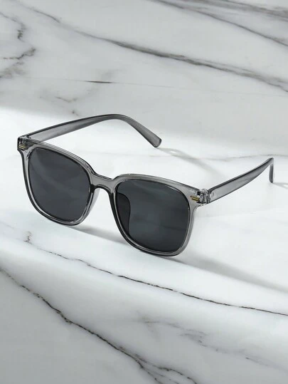 1副男女通用时尚方形镜框夏季沙滩Y2K多功能拍照眼镜，休闲時尚眼鏡配饰，沙滩配饰，眼镜時尚眼鏡，打造街头风格，适合搭配毛衣、夹克、卫衣、连帽衫、皮裤和工装裤，适合夏季沙滩度假、户外活动和旅行。