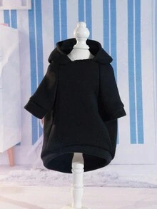 1 bộ đồ liền thân trùm đầu màu đen có in chữ và lót nhiệt, quần áo ấm áp cho mèo và chó - màu đen - Xem 5