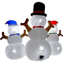 Inflatable 3 Snowmen For Outdoor With Led Light And Instant Inflation Of 20 Seconds Christmas Decoration With General Measurements 1.8 X 1.12 X 2.3 M - Multicolor - View 5