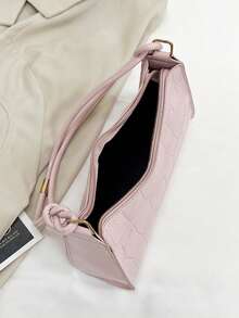 純色天然石紋質感極簡輕便肩背袋 - 粉色 - 查看 5