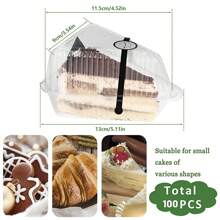 100 Piezas Cajas De Rebanadas De Pastel Reutilizables, Contenedor De Rebanadas De Cupcake Con Tapa, Apilable, Cuadrado Claro, Caja De Postre Individual Y Triangular, Caja De Almacenamiento De Sándwich Y Cheesecake Para Tarta Y Cupcakes - Estilo sándwich transparente - Ver 8