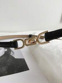 可調節pu皮革女士腰帶,女士薄腰封身飾襯衫,金色扣環