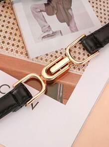 可調節pu皮革女士腰帶,女士薄腰封身飾襯衫,金色扣環