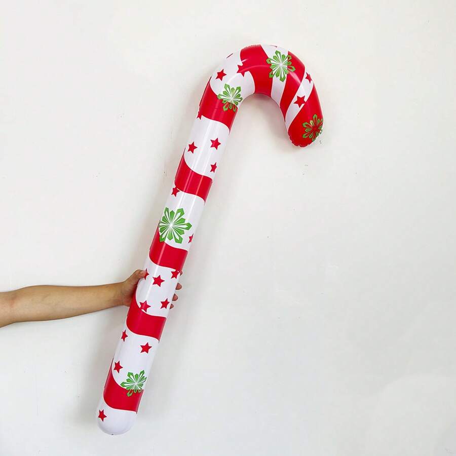 5入組/10入組聖誕創意巨型pvc充氣糖果拐杖裝飾氣球,室內/戶外院子氛圍裝飾,聖誕樹糖果拐杖裝飾聖誕派對玩具,35英寸 - 彩色 - 查看 1