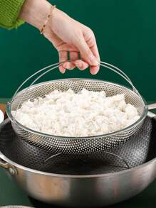 XIYIJIA 1pc Stainless Steel Steamer Pot With Handles And Water Guide Vegetable Fruit Wash Bowl - Silver - View 11