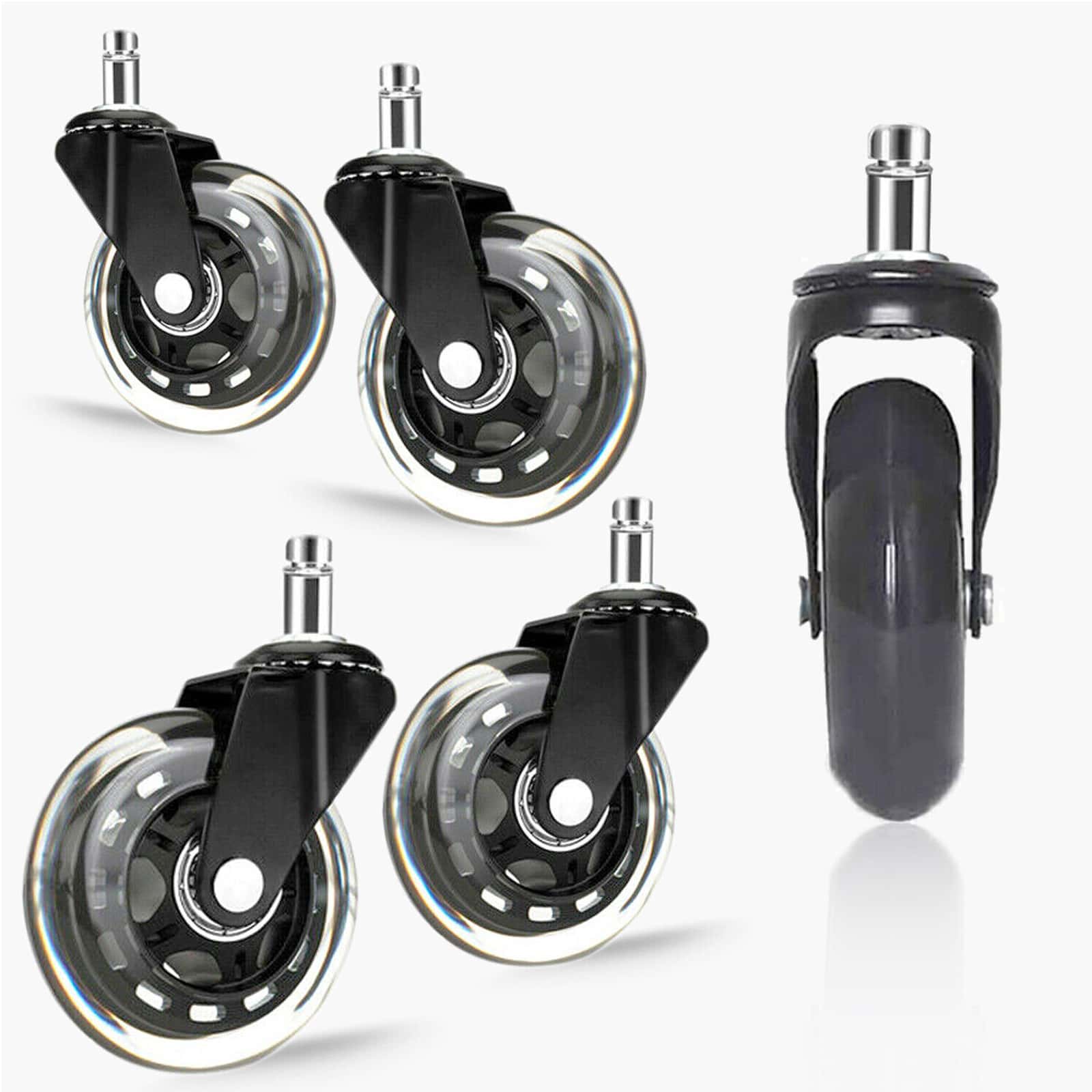 FOH Set Of 5 Rubber Office Chair Wheels, Office Chair Tires Replacement Office Chair Wheels Office Chair Wheels Furniture Wheels Secretarial Chair Casters For Furniture - 黑色 - 查看 1