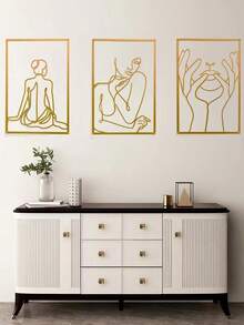 1PC wall decoration, wall hanging light luxury iron art girl decoration painting, suitable for bathroom, living room, bedroom decoration, background wall
