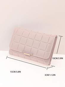 MINGYOU 小巧时尚的派对绿性感优雅女士长款拉链钱包，按扣闭合，多功能大容量卡包，甜美可爱年轻时尚简约易携带亮粉色女士手拿包 - 粉色 - 查看 9