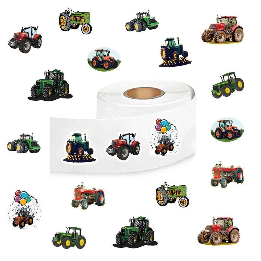 500 cái/cuộn Máy gặt Hình dán Với 10 mẫu , 1 Inch Phim hoạt hình dễ thương Thẩm mỹ Nhãn dán Cuộn Đối với Sổ lưu niệm , Tự dính Niêm phong Văn phòng phẩm Thẻ Phong bì Trẻ em Qủa tặng Thiếu niên Cung cấp cho buổi tiệc REWARD - Nhiều màu - Xem 1