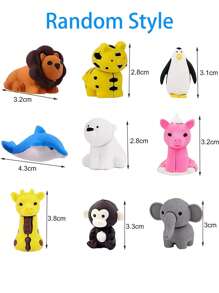 5/15/30 Piezas Borradores de animales aleatorios a granel Borradores de lápiz Mini Borradores de rompecabezas Mascotas de escritorio Borradores de rompecabezas para regalos de fiestas de Navidad, premios, regalos de carnaval (aleatorios)