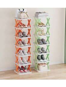 Estante de almacenamiento de zapatos 7 niveles, organizador de zapatos, zapatero multifuncional - Albaricoque - Ver 2