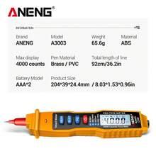 ANENG Đa Kiểm thử Bút Kiểu Số Vạn năng Với 4000 Counts Ohmmeter Hz Cầm tay Kiểm thử Công cụ - Màu vàng - Xem 4
