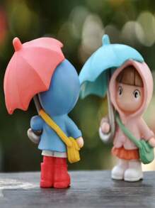1pc Random Style Umbrella Girl Figurine - Multicolor - View 4