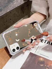 夏日银 Y2k 1 件简约蒲公英和白菊花图案亚克力电镀镜面手机壳适用于 防水防震防摔防刮 - 彩色 - 查看 4