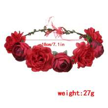 Red Flower Crown Headband - Red - View 7