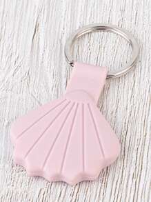 1入組可愛粉色貝殼造型鑰匙扣，防丟失＆防震硅膠套適用於蘋果Airtag - 粉色 - 查看 5