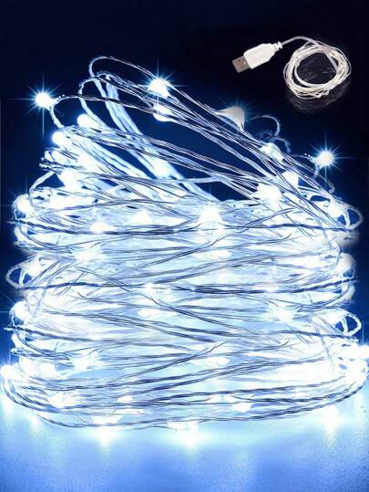 1 pieza 1/2/3/5/10 M 10/20/30/50/100 luz de alambre de cobre LED Usb alambre de cobre ajustable luz cadena de luz de decoración de bricolaje para casa/fiesta/festival