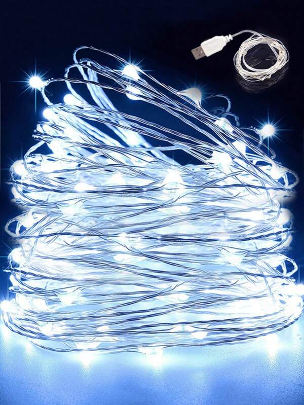 1pc 1/2/3/5/10 M 10/20/30/50/100 LED Usb Copper Wire Light Bendable Copper Wire Light DIY Home/Party/Festival Decor Light String