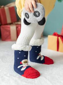 1對厚款聖誕嬰兒襪子,溫暖舒適,男女兼用,適用於秋冬季節 - 彩色 - 查看 5