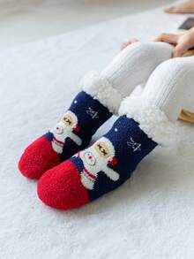 1對厚款聖誕嬰兒襪子,溫暖舒適,男女兼用,適用於秋冬季節 - 彩色 - 查看 3