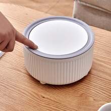 1入組桌面垃圾桶/紙簍,網紅風小巧茶几/桌上奢華帶蓋,客廳迷你可愛家居小巧盒款 - 藍白 - 查看 4