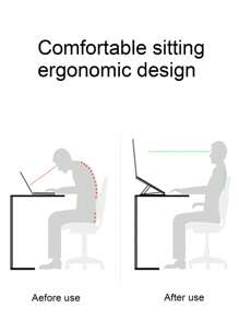 5-level Adjustable Desktop Stand For Laptop And Tablet, Abs+silicone, Foldable & Portable With Heat Dissipation, Compatible With 10-15.6 Inch Notebook - White - View 4