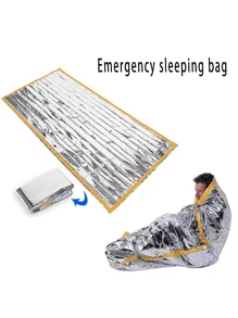 1pc Silver Outdoor Emergency Survival Rescue Thermal Foil Blanket Sleeping Bag - Silver - View 1