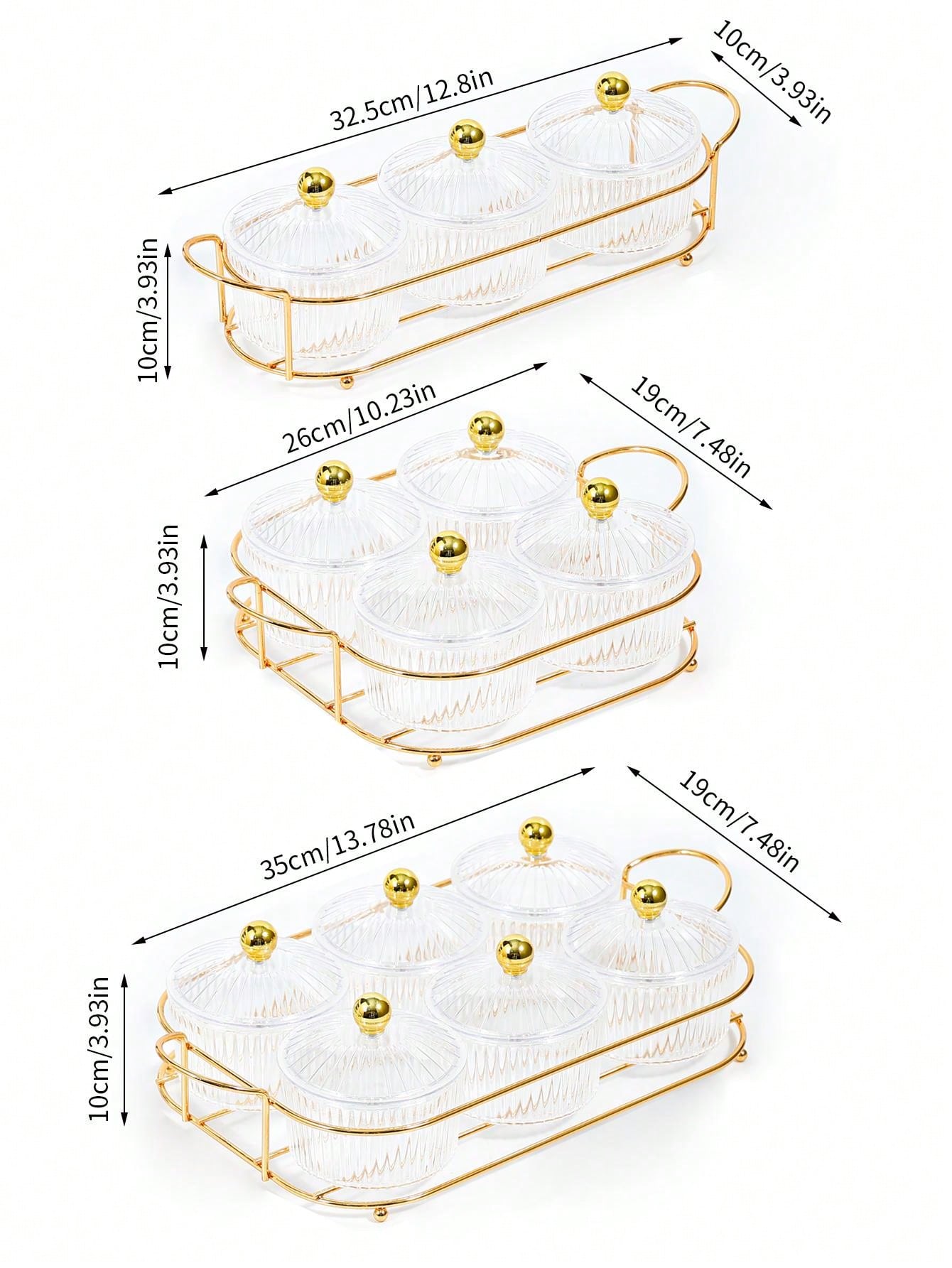 1set, Divided Food Serving Tray With Lid And Handle Snack Box